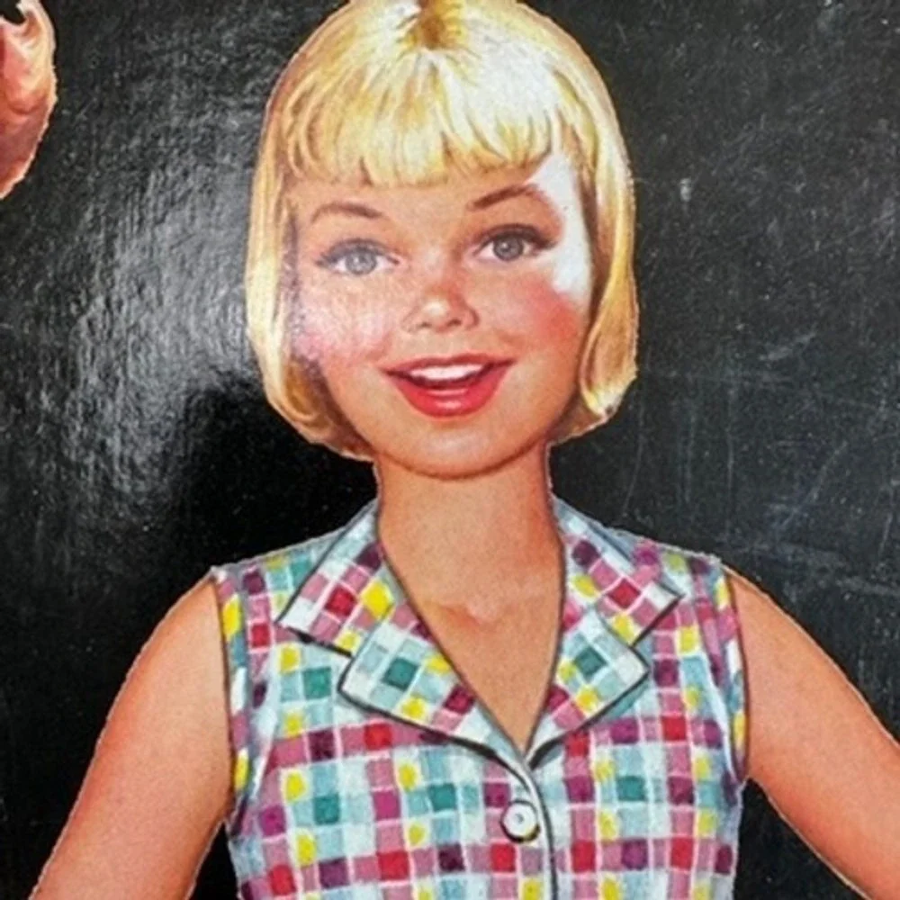 Lowell Vintage 7-in-1 Paper Doll Changeable Faces Costumes Retro Toy Boxed Set